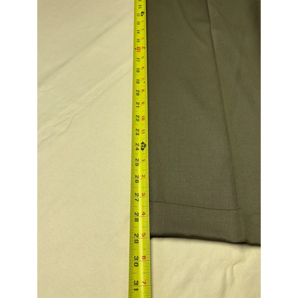 Brooks Brothers 346 Mens Olive Green‎ 100% Wool Pleated Cuffed Dress Pants 36X29